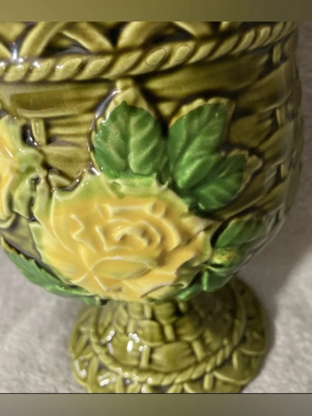 Rubens Original 1969 Rambling Rose Green Lattice 6”x4” Succulent Planter 2140